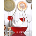 Decanter Wain Kaca Kristal Swan berbentuk U